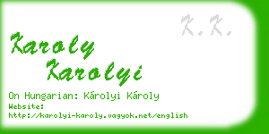 karoly karolyi business card